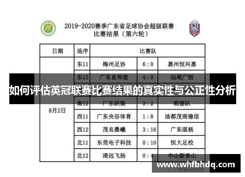 如何评估英冠联赛比赛结果的真实性与公正性分析